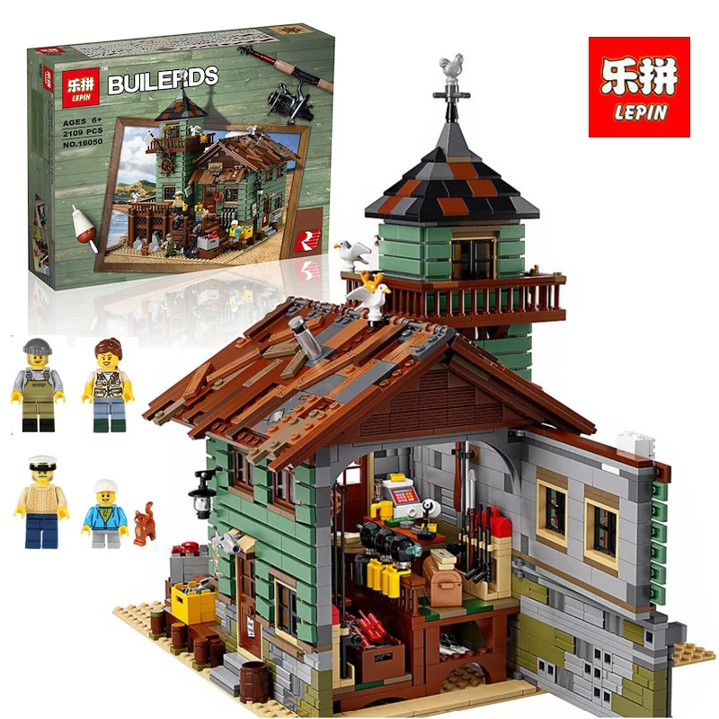 

Model building kits compatible with lego 21310 2049 Pcs MOC Series The Old Fishing Store Set Building Blocks Bricks