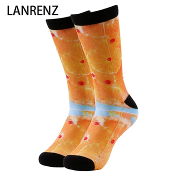

2020 Delicious orange prints Men and women fashion Funny socks 3d printed socks 200 knitting oil painting compression socks