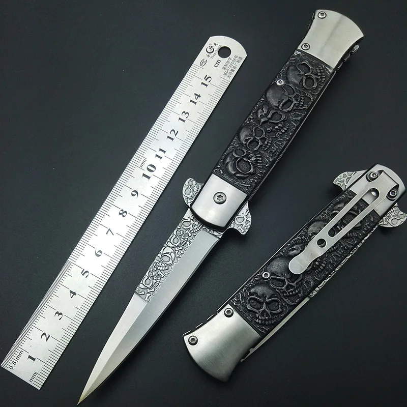 Цена Ghost череп голова 3 стиля Stonewash стальные наружные ножи карманный нож складной нож кемпинг тактические ножи выживания Инструменты подарки