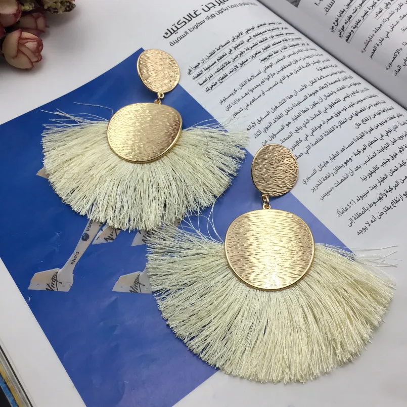 MANILAI 5 Colors Bohemian Tassels Earrings Fashion Jewelry Women 2018 Big Drop Dangle Hi-Q Alloy Fringed Statement Earrings Long