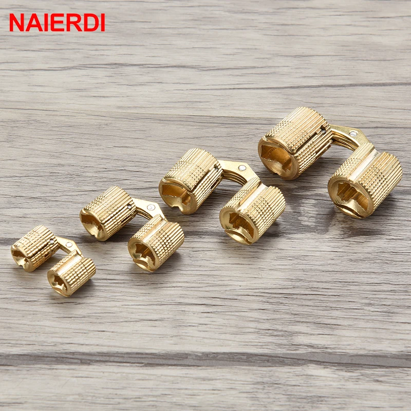 NAIERDI Brass Furniture Hinges 8-18mm Hidden Cabinet Copper Invisible Door Hinge Concealed Barrel Hinge For Gift Box Hardware furniture hinge cabinet door hinges cabinet hinges brass hinges wooden box hinge