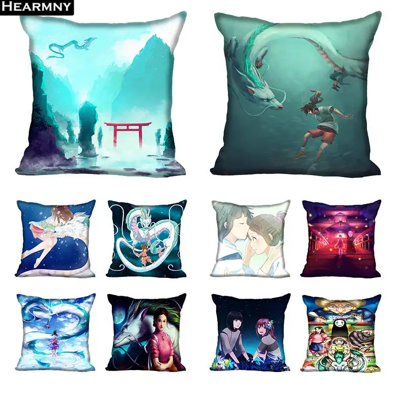 

Custom Decorative Pillowcase Spirited Away Square Zippered Pillow Cover 35X35,40x40,45x45cm(One Side)