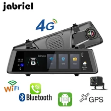 Jabriel Android 4G 10 дюймов сенсорный ADAS зеркало заднего вида Автомобильный видеорегистратор Dash камера Портативный видео регистратор Full HD 1080P gps навигация