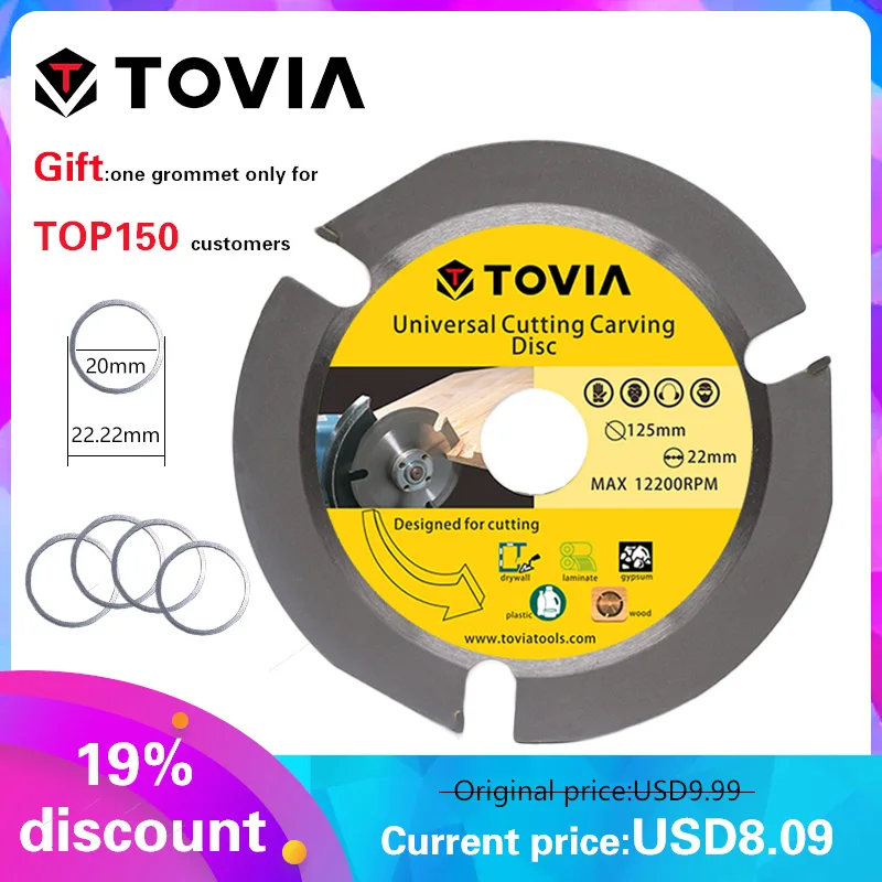 TOVIA 125mm Circular Carbide Saw Blades Cutting Wood For Angle Grinder