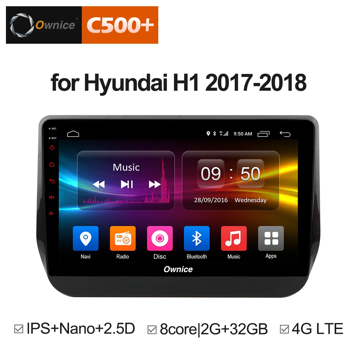 Ownice C500 + G10 9 дюймов Android 8 1 автомобилей Радио DVD для hyundai H1 Гранд Starex 2017 2018 2 ГБ 32 gps Wi Fi