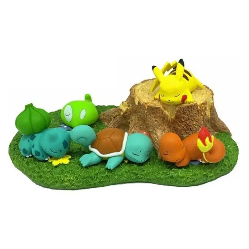 

Dowin anime action pikachu Charmander Charizard figure base lawn tree stump tree hole model for collection gift