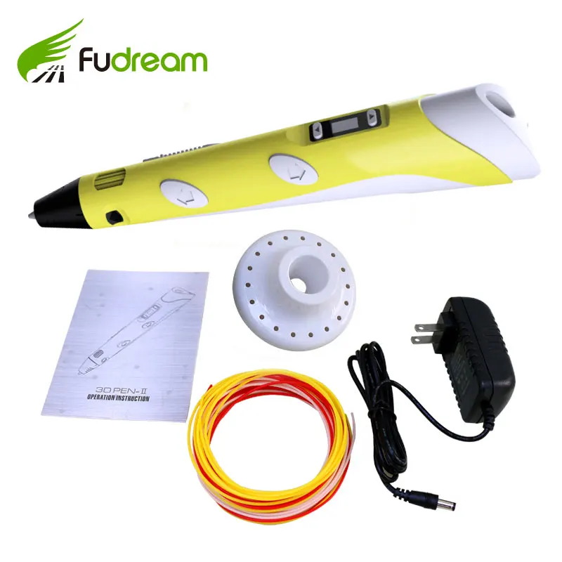 

Fudream 2nd Generation FD-100P LED Display DIY 3D Printer Pen With Powerful PLA EU/US/AU/UK Plug and plastic bag package