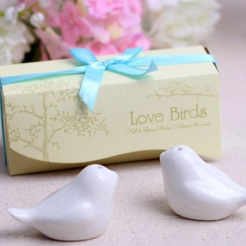 80pcs=40sets Wedding Ceramics Love Bird Salt And Pepper Shaker Gifts