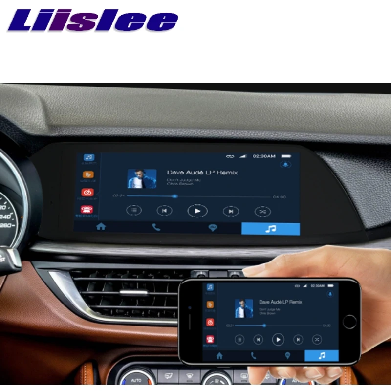 Для Alfa Romeo Stelvio LiisLee Автомобильный мультимедийный CarPlay адаптер 10,2" Android gps стерео радио навигация NAVI