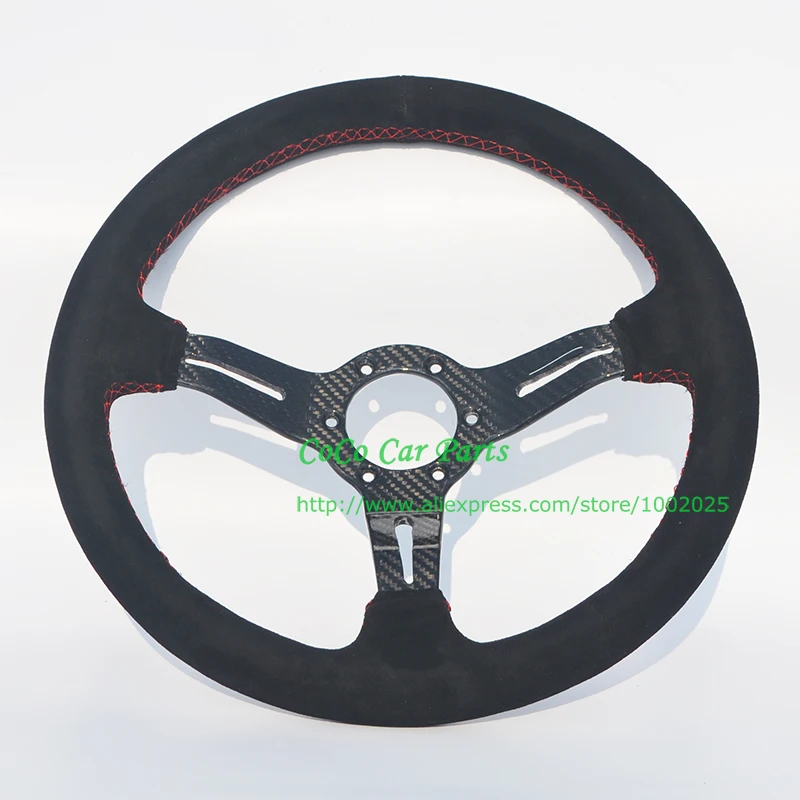 Suede leather carbon fiber steering wheel  (2)
