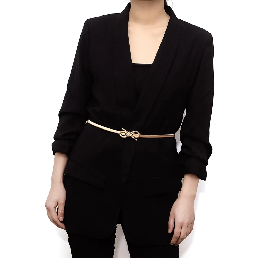 

metal snake chain belt gold elastic bowknot belts for women ceinture femme