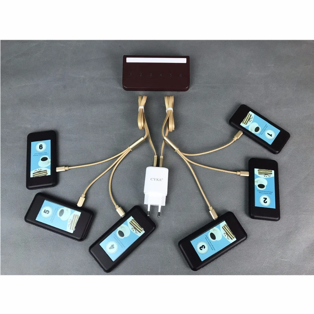 

Food truck Restaurant paging wireless queue number calling system transmitter*1+charger*1+pager*6