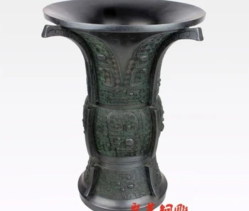 

China Dynasty Palace Royal Bronze Copper Wine Bottle Wineglass Cup Ding Tripod