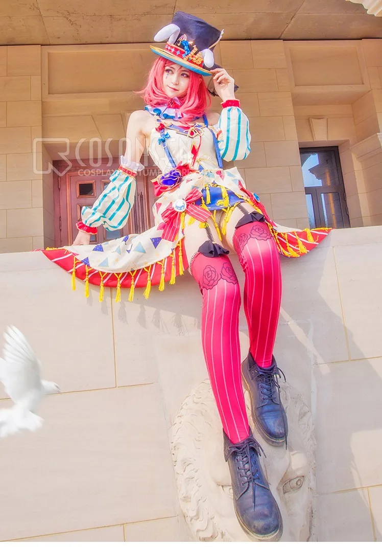 COSPLAYONSEN Love Live! Цирк Ver. После пробуждения платье нишикино Маки косплей костюм все размеры с шляпой