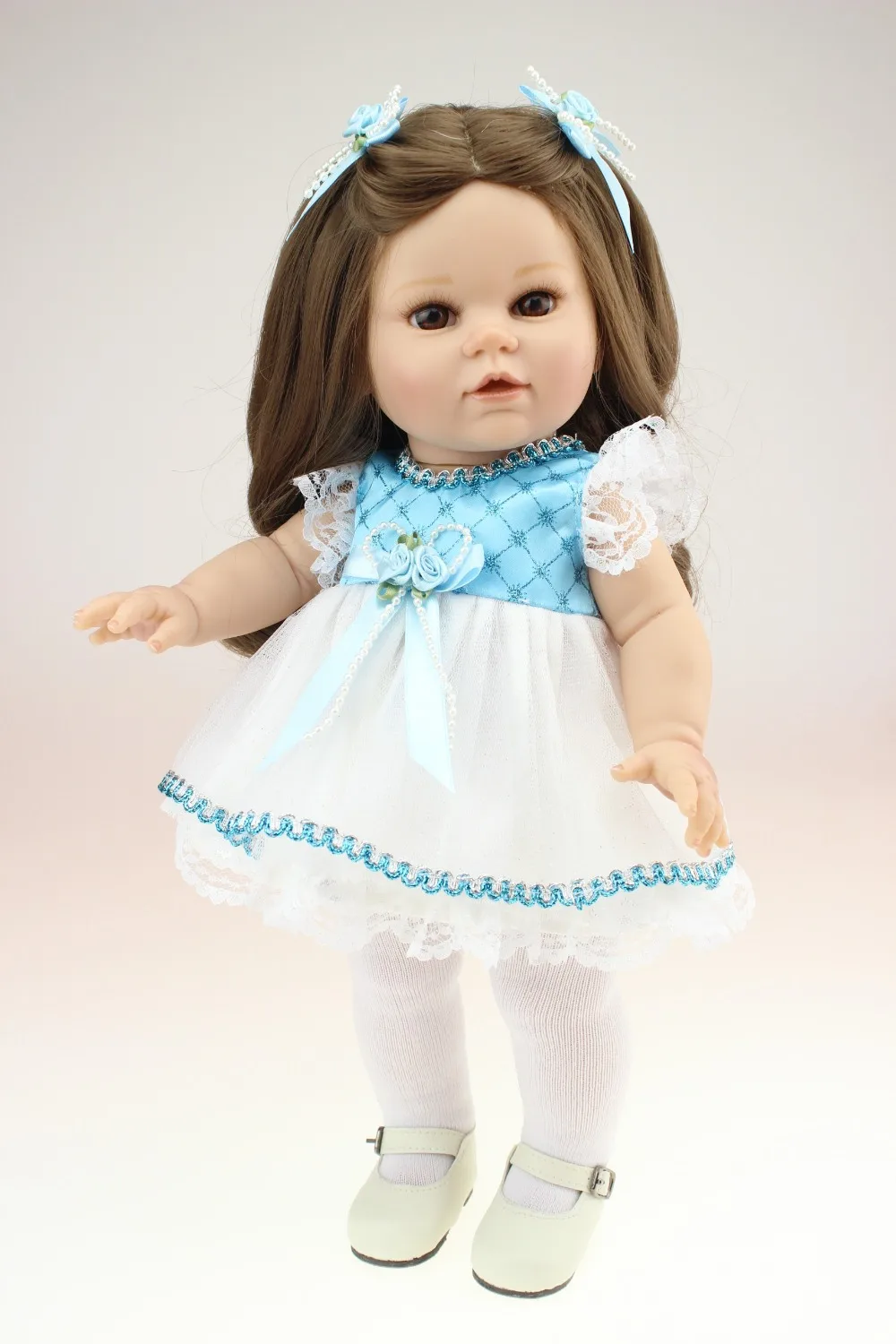 

2015 NEW design free shipping 16inches American girl doll blue dress Dollie& me fashion doll Our generation