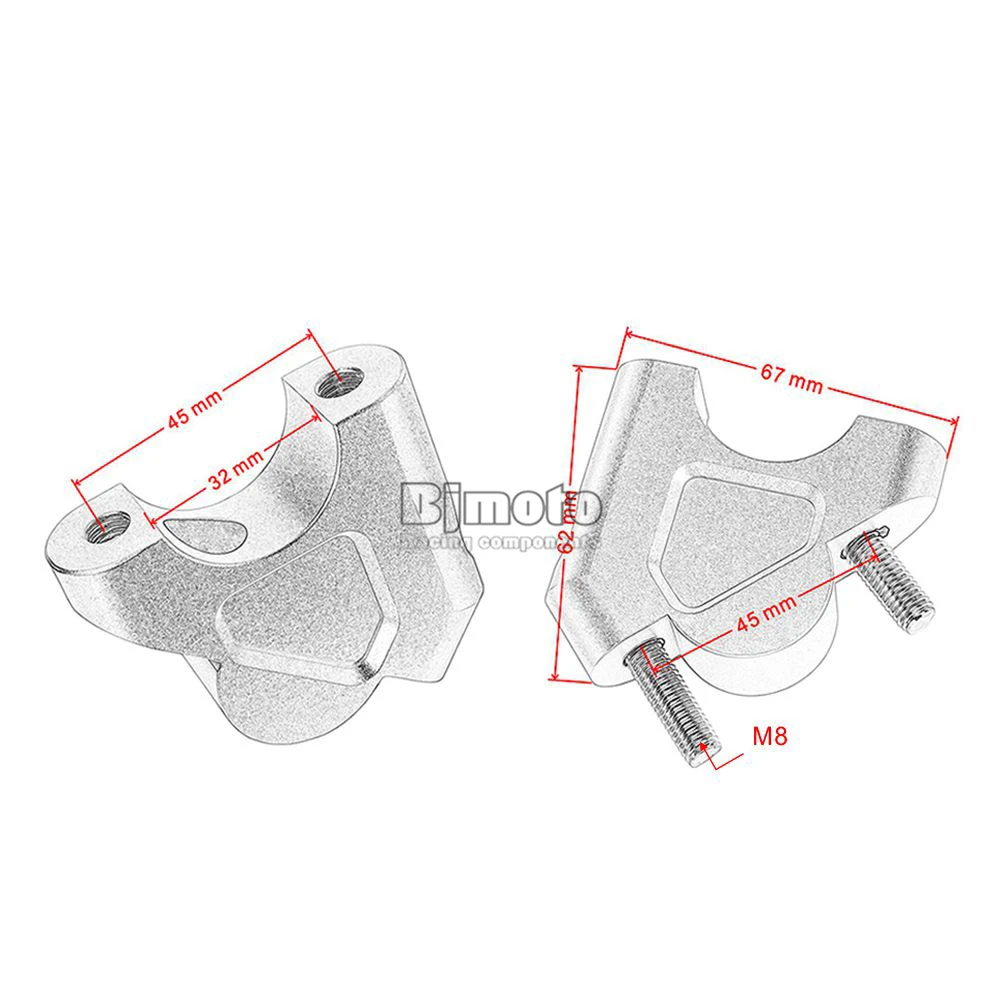 BJMOTO мотоцикла с ЧПУ Запчасти для BMW R1200GS R 1200 GS LC/Adventure 32 мм 1 1/" рукоятка зажимы Руль Riser R1200 GS