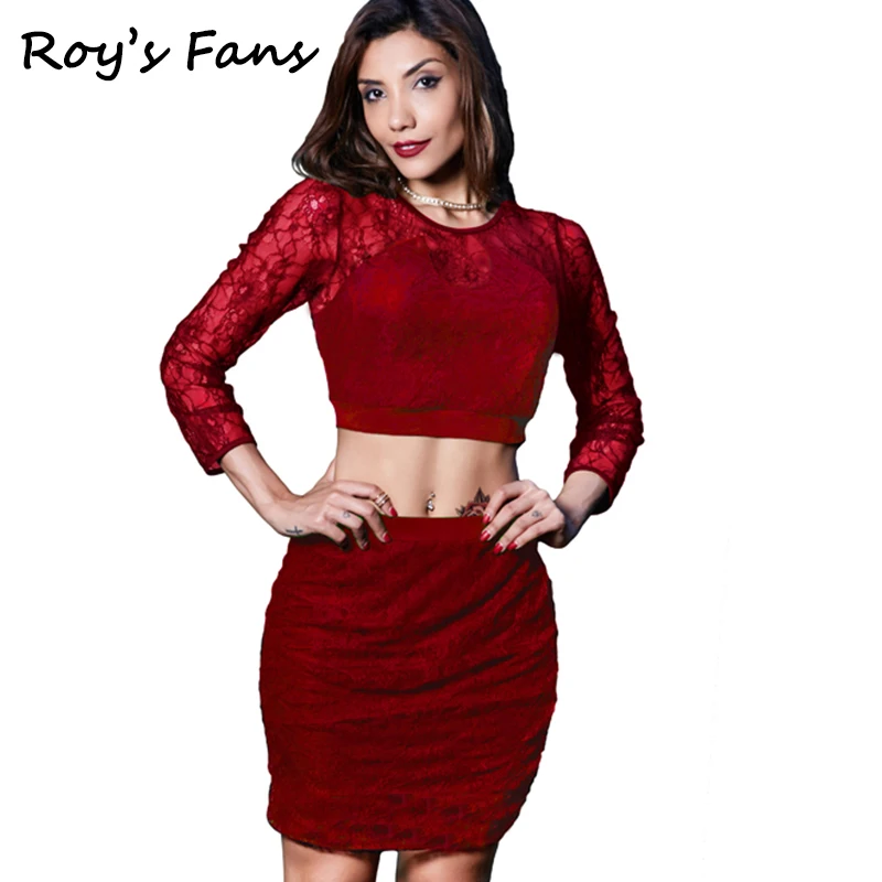 Roy Penggemar Musim Panas Sexy Lace Bodycon Gaun Musim 