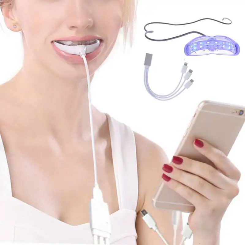 

Portable Smart LED Teeth Whitening Device USB Ports For Android IOS Dental Bleaching System Tooth Whitening Oral Hygiene 2018
