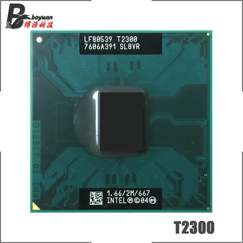 Двухъядерный процессор Intel Core Duo T2300 SL8VR SL9JL 1 6 ГГц двухъядерный 2M 31W Socket M/mPGA478MT |