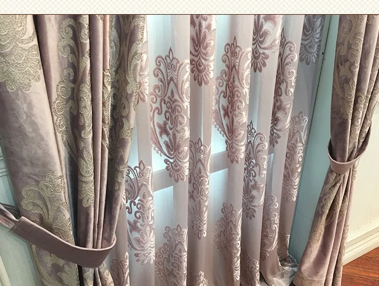 Modern Curtains for Living Dining Room Bedroom High-grade Velvet Bronzing Fabric Curtains Tulle Finished Product Customization