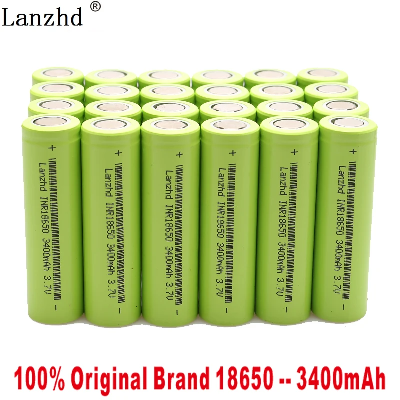 

24pcs 2019 New large capacity 18650 lithium battery 3400mAh 3.7V for samsung 18650 flashlight toy rechargeable battery