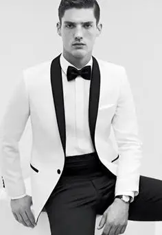 

Classic Style One Button White Groom Tuxedos Groomsmen Men's Wedding Prom Suits Custom Made (Jacket+Pants+Girdle+Tie) K:372