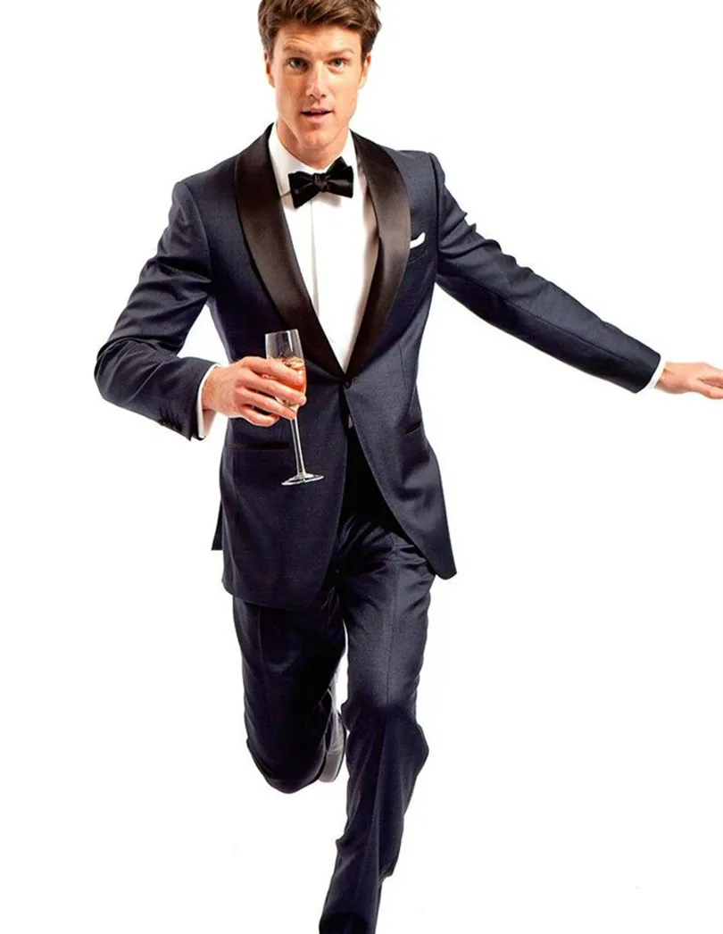 Wedding Groom Tuxedo aliexpress com buy wedding tuxedo dinner men groom wear navy custom made suits wool 2015 free shipping from reliable