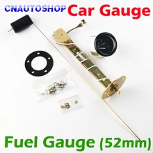 Dragon Gauge 2″ 52mm FUEL Gauge Car Meter with Fuel Sensor White LED Light Black Shell Automotive Gauges 12V
