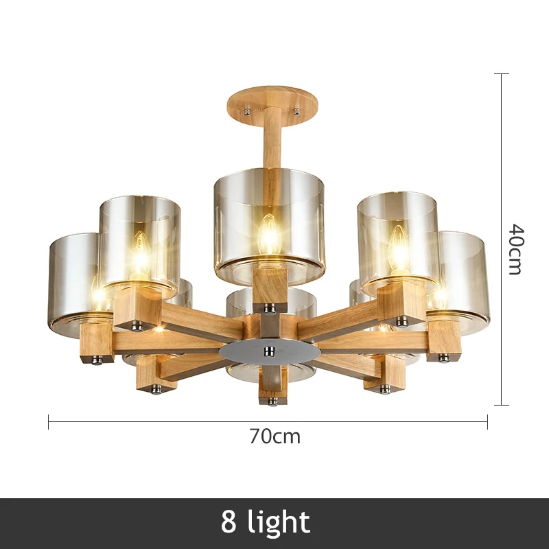 TRAZOS Миссия деревянная люстра для гостиной трава абажур Люстра Освещение Люстры Para Spanin Sala De Jantar лампа - Цвет абажура: 8 light