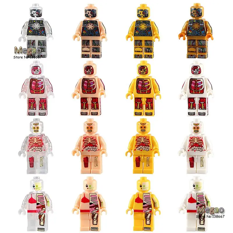 

DIY Building Blocks Custom Printed Anatomy Dissection Short Circuit Dr Anatomini Skin Color Kids Gift Toys Hobbies