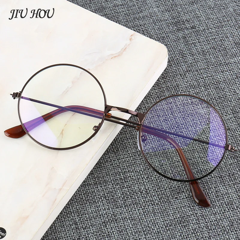 

Retro Round Anti glare Glasses Frame Anti Blue Light Glasses Women Round Transparent Lens Fake Glasses Eye Protection