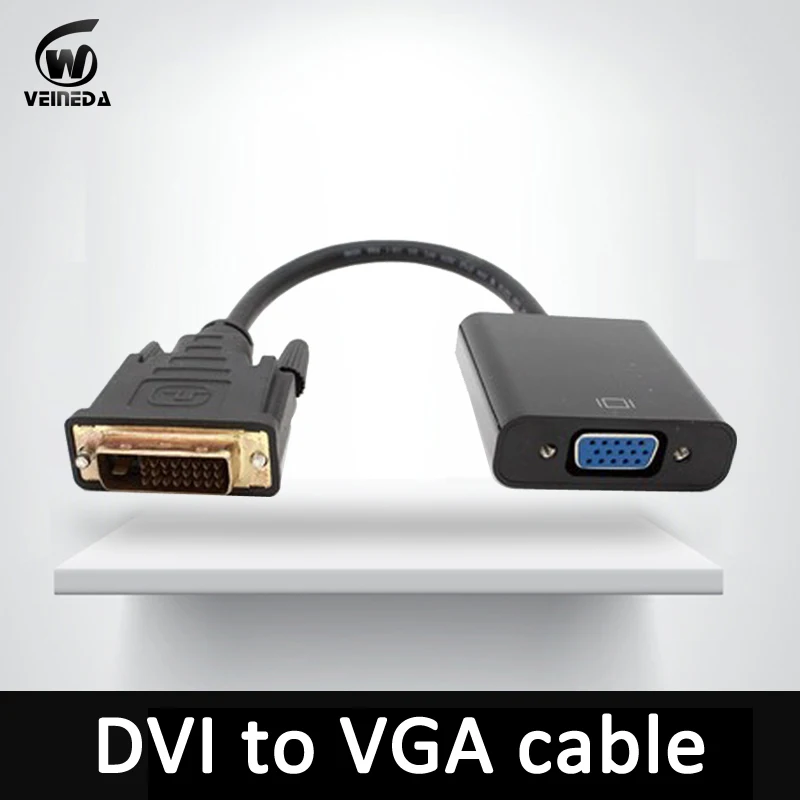 

VEINEDA Converter DVI Male to VGA Female Built in Chips Support Video Card GTX1060 , GTX1070 ,GTX1080