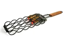 Grilling Basket,GaiaBBQ A105,1 pcs,Non-Stick Adjustable Sausage Grilling Basket