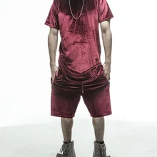 Высокое качество Новое поступление мужские бархатные свободные шорты летние модные повседневные шорты хип-хоп главных улиц одежда рок-звезды шорты