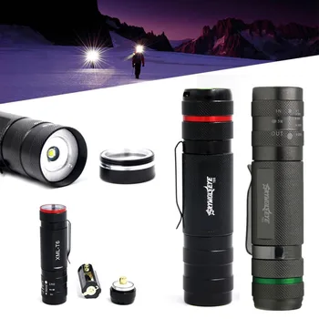 

SKYWOLFEYE 1x Portable Zoomable 2500LM T6 LED Tactical Flashlight Torch Lamp Light Torch Waterproof 18650 Battery AAA