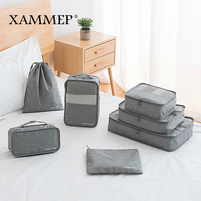 

Travel Bags Travel Organizer Women Bags Men Bags Suitcases Clothing Luggage Duffle Bags Packing 6Pcs/set Waterproof Xammep
