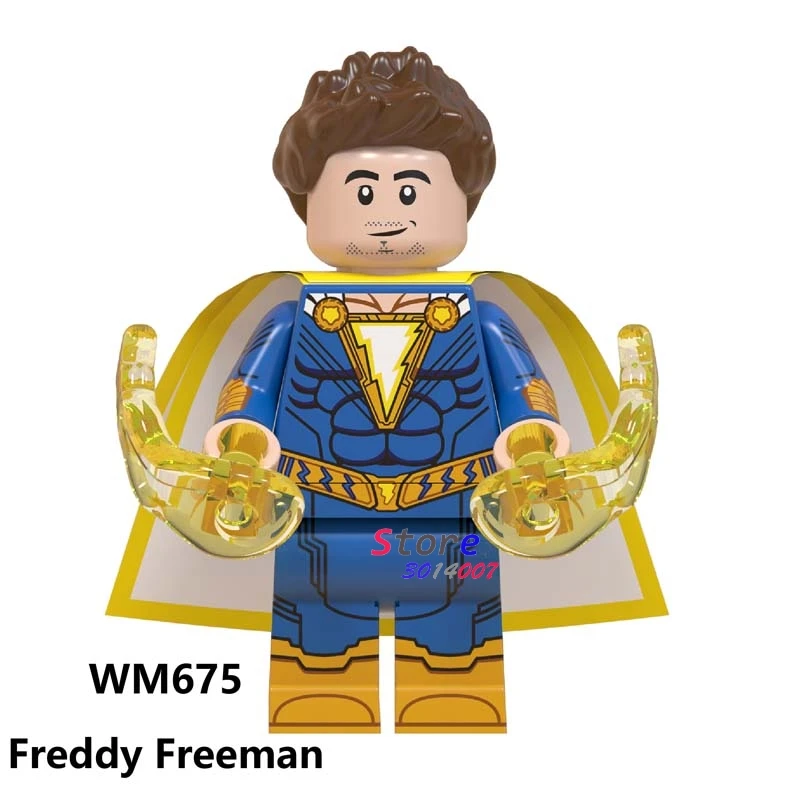 WM675 50 шт. супер герой Shazam Freddy Freeman черный Adam Marvel Мстители Endgame Железный человек войны машина строительный блок детская игрушка - Цвет: WM675