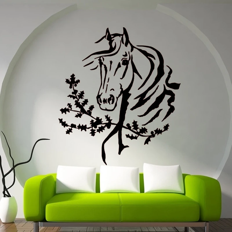 Wall Room Decor Art Vinyl Sticker Mural Decal Horse Head Mustang Big