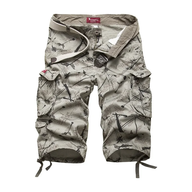 2024 Summner Cotton Mens Cargo Shorts Fashion Camouflage Male Shorts Multi-Pocket Casual Camo Outdoors Tolling Homme Short Pants