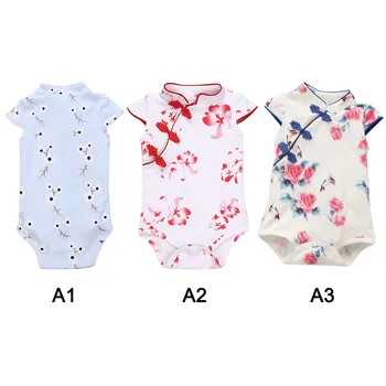 

Summer Chinese Cheongsam Baby Rompers Baby Girl Clothes Newborn Baby Clothes Roupas Bebe Infant Jumpsuits For Party