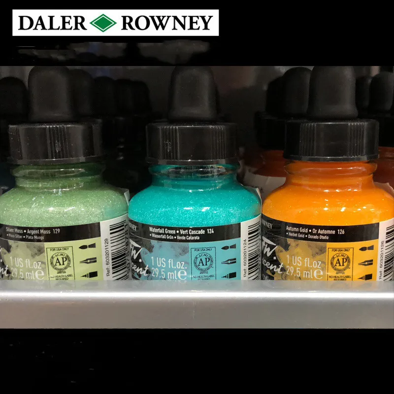 Импорт DALER ROWNEY перламутровый цвет FW художников Акриловые чернила пигментная жидкая краска