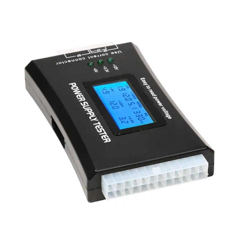 الرقمية شاشة الكريستال السائل جهاز كمبيوتر شخصي 24Pin ATX 20Pin امدادات الطاقة فاحص مدقق الطاقة قياس تشخيص اختبار قياس أدوات