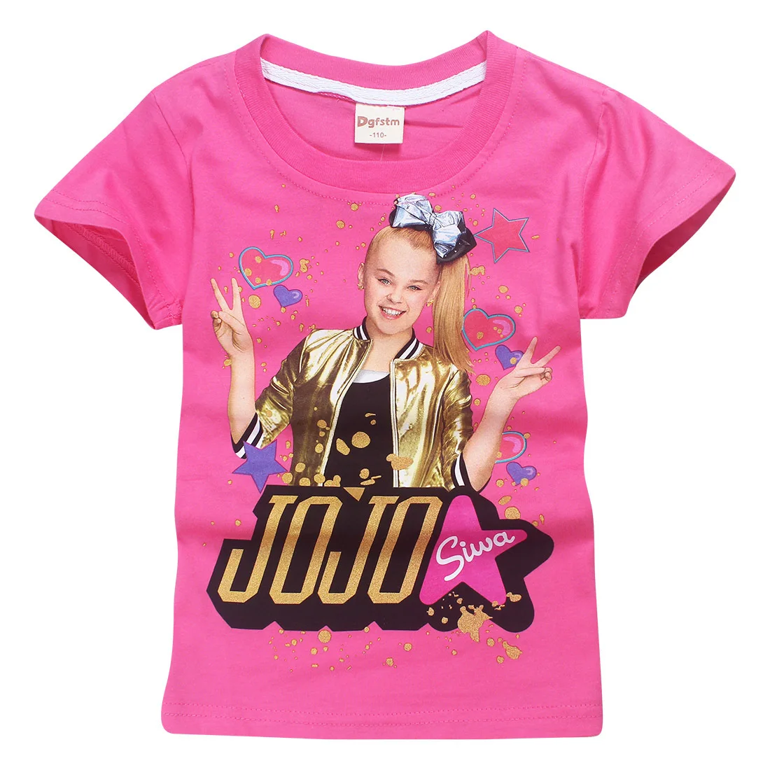 

baby JOJO SIWA Short Sleeve Tops Costume big Girls tee shirts for children girl blouse t shirt 100% cotton kids summer clothes