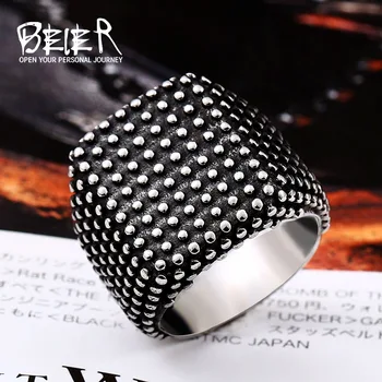 

BEIER Europe and America Rock Gypsophila Ring 316l stainless steel Gothic style Male jewelry Free shipping gift BR8-528