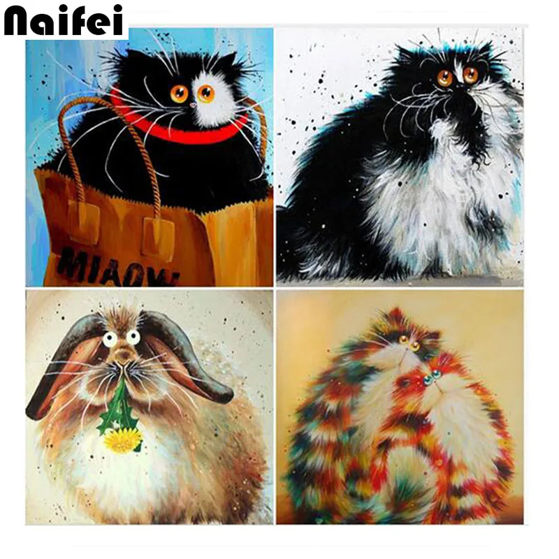 

colour cat diamond painting cross stitch full diamond embroidery home decoration square/Round drill animal series diamond mosaic