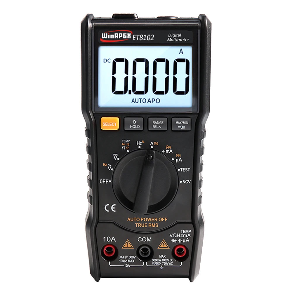

ET8102 Digital Multimeter Tester 3 5/6 Mini Multimeter AC DC 6000 True RMS Digital Voltmeter 1000V 10A Pocket Multimeter