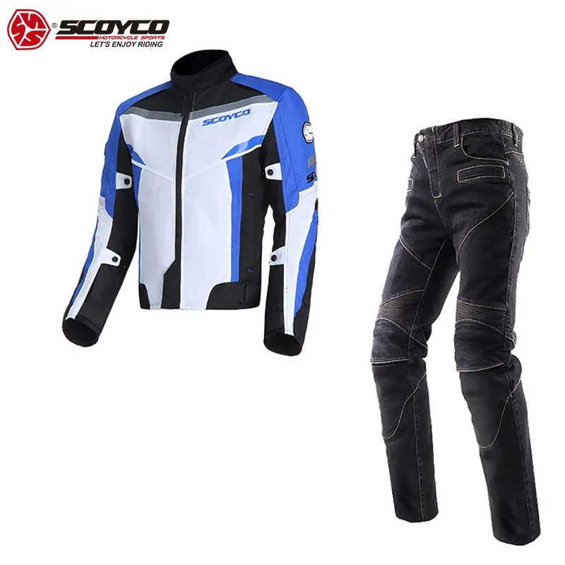 

SCOYCO 2019NEW Motorcycle Jacket Pants Suit Windproof Waterproof Long Distance Touring Driving Clothing Motocross Suit JK92&P063