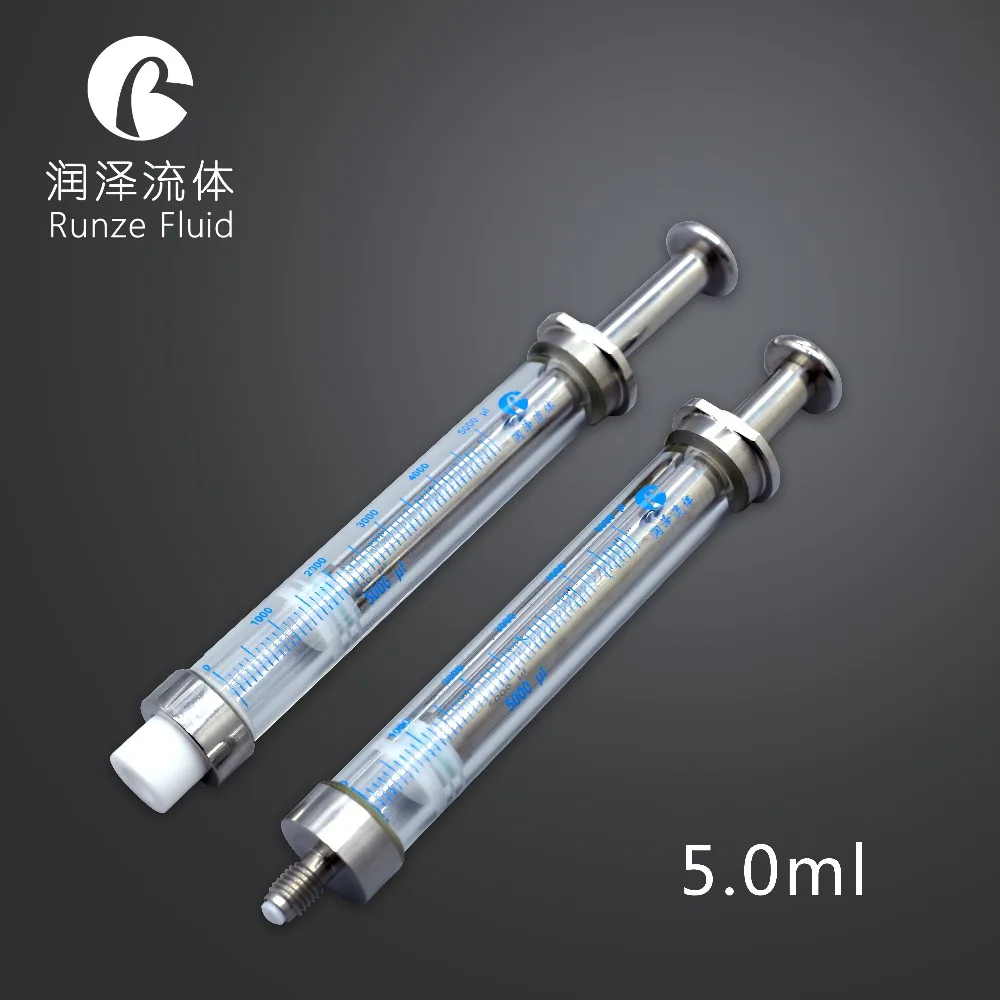 

5ml lab bioanalysis glass sample injector 5ml