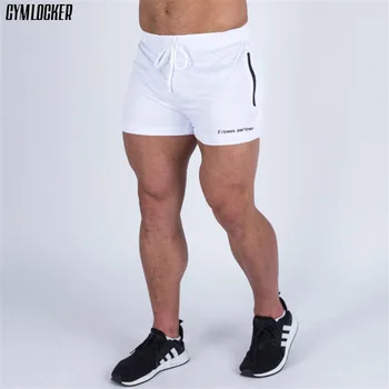 

GYMLOCKER Mens shorts Calf-Length gyms Fitness Bodybuilding Casual Joggers workout Brand short pants Sweatpants Sportswear