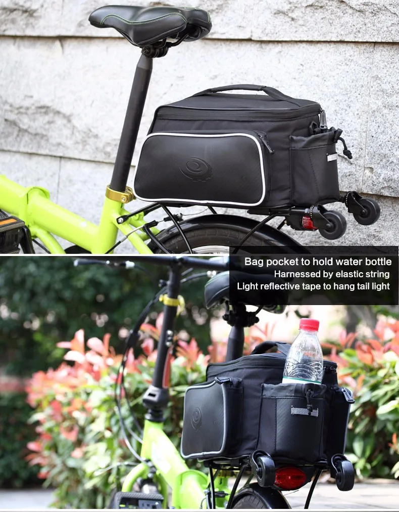 Новый 10л Roswheel велосипедная сумка велосипед pannier Задняя сумка для переноски слезоточивый черный сиденье Сумка велосипедная сумка ручка